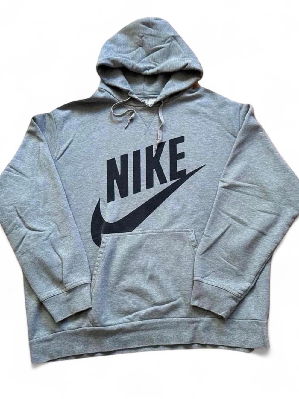Vintage Y2K  Nike Grey Hoodie with Black Swoosh Logo XXL